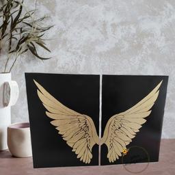 تابلو بال فرشته کار شده با ورق طلا