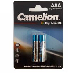 باتری  نیم قلمی آلکالاین کملیون Camelion Digi Alkaline AAA باطری آلکاین نیم قلم 1.5V اصلی  2 عددی کیفیت عالی 1.5 ولت