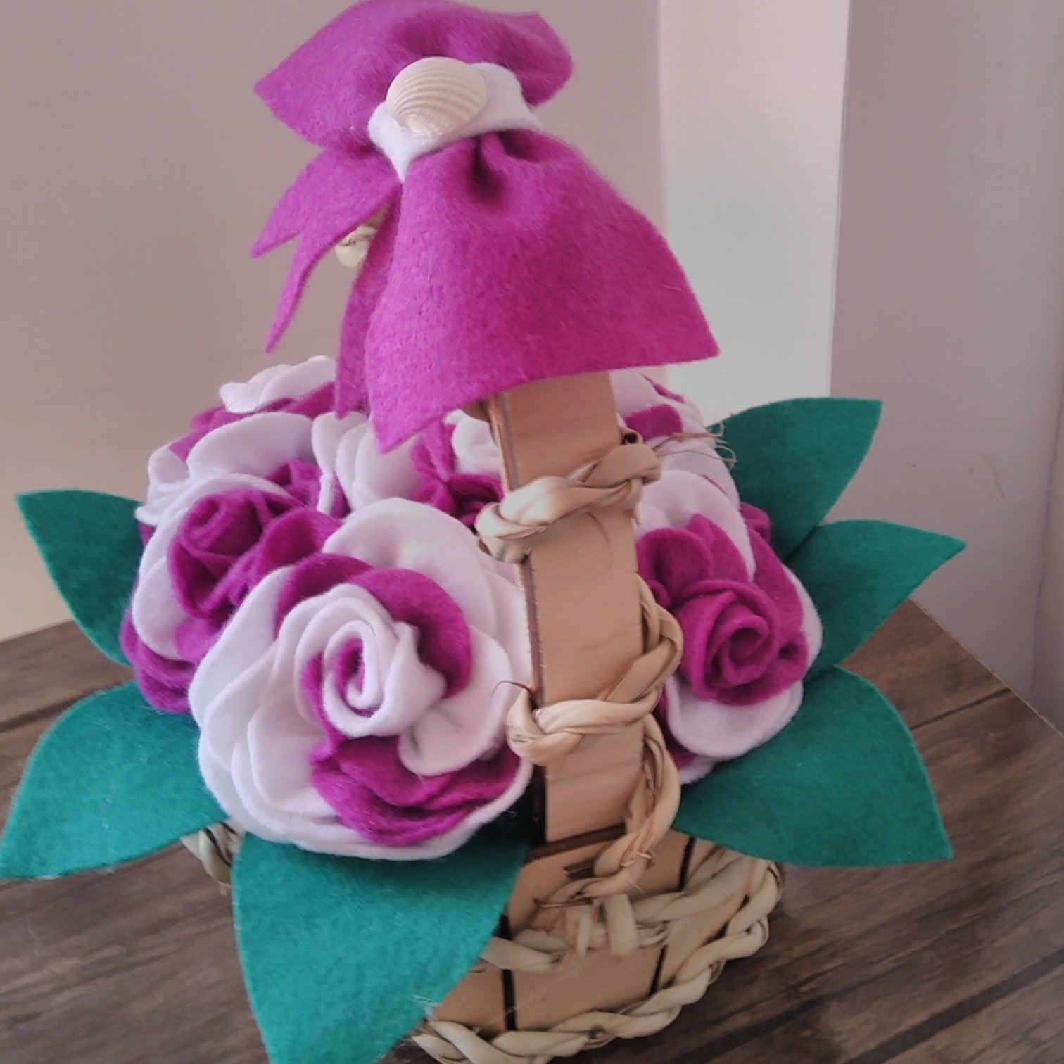 گل نمدی سبدی  بنفش