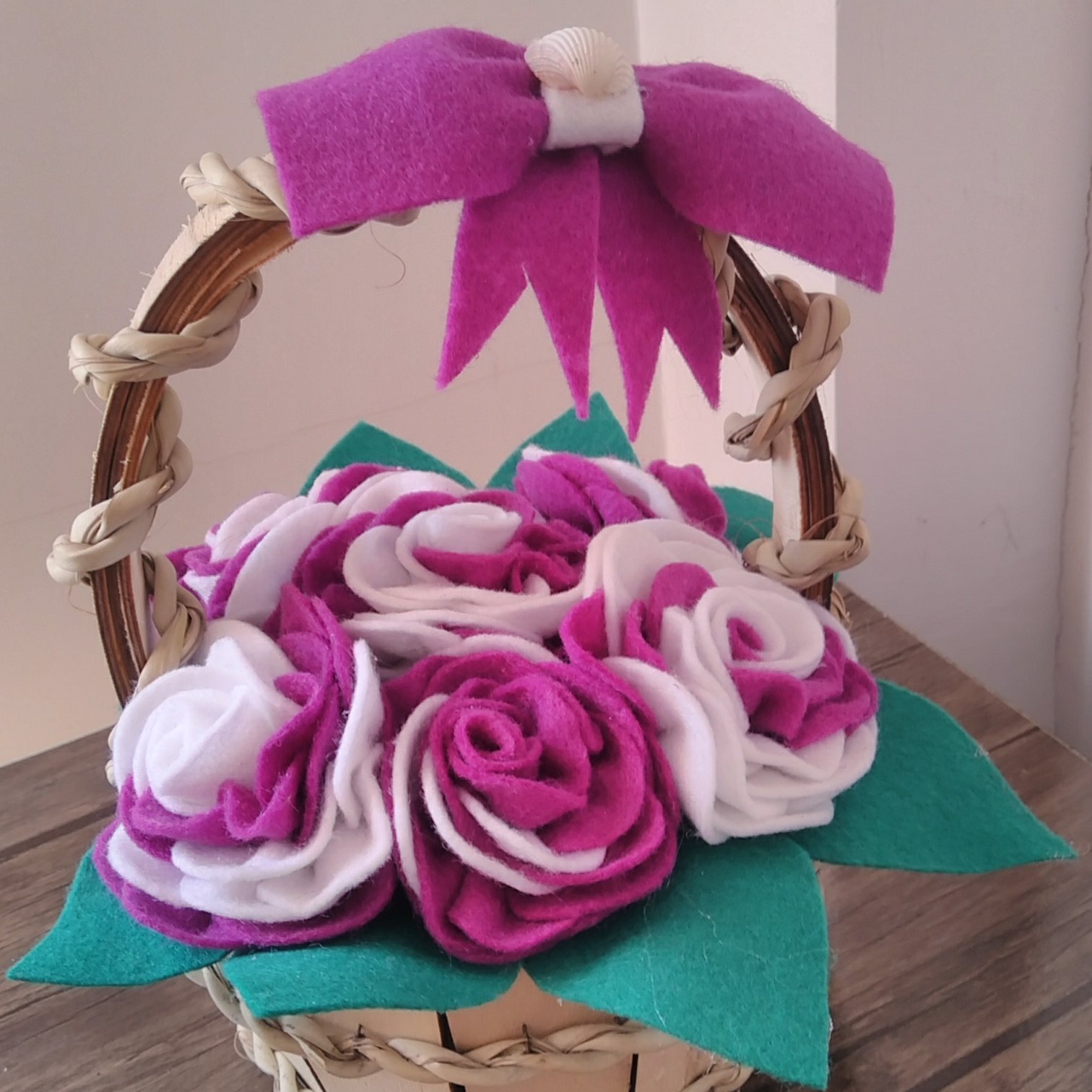 گل نمدی سبدی  بنفش