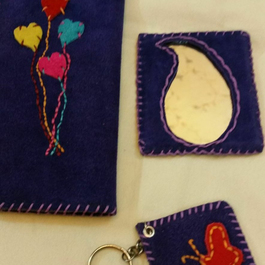 ست کیف چرمی اشپالت ،جاسوئیچی،آینه