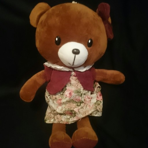 عروسک خرس لباس گلی