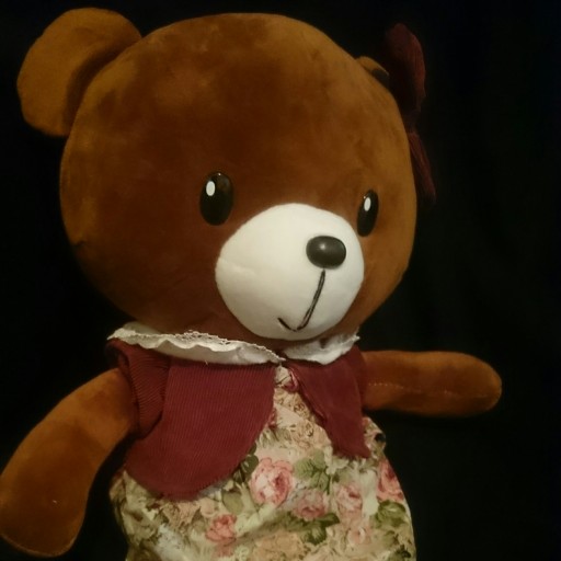عروسک خرس لباس گلی