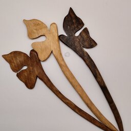 گیره‌مو چوبی مدل پروانه دست ساز و هنری مناسب بانوان