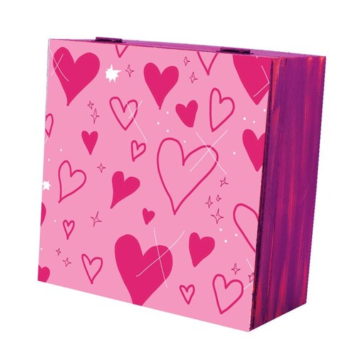جعبه هدیه چوبی مدل ولنتاین  طرح  قلب     