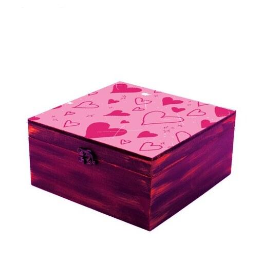 جعبه هدیه چوبی مدل ولنتاین  طرح  قلب     