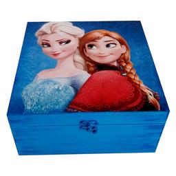 جعبه هدیه چوبی مدل کارتونی طرح السا و آنا 