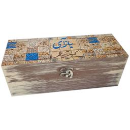 جعبه هدیه چوبی مدل سنتی طرح کاشی کد SB03