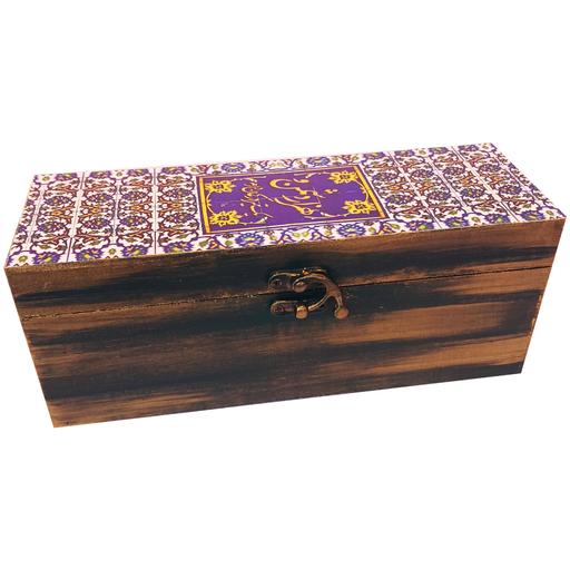 جعبه هدیه چوبی مدل سنتی طرح کاشی کد SB13