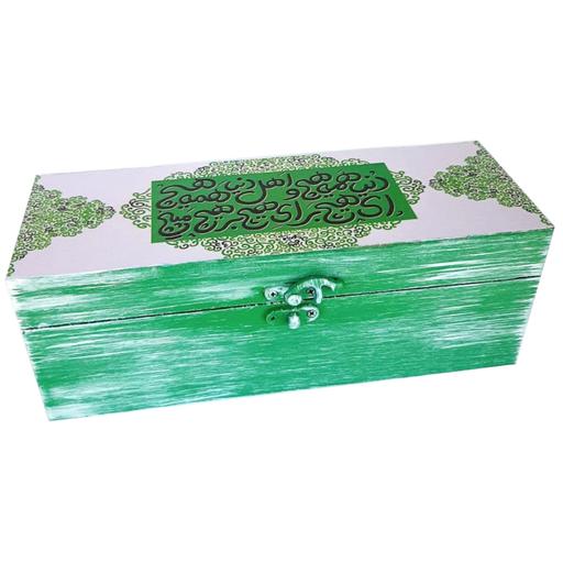 جعبه هدیه چوبی مدل سنتی طرح کاشی کد SB08