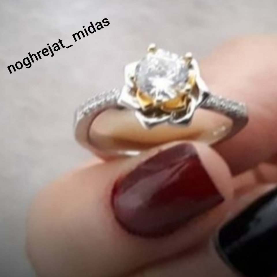 انگشترزنانه نقره جواهربرلیان دورنگ