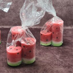 بسته شمع هندوانه یلدا سه اندازه 