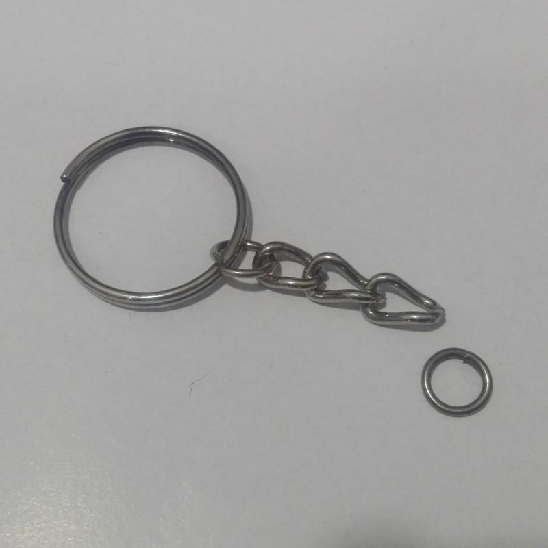 جاکلیدی حلقه و زنجیر فلزی با رابط گرد بسته 100 عددی عمده سرکلیدی جاسوئیچی