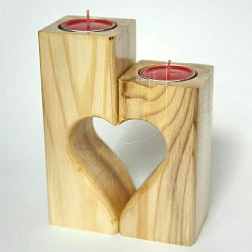 جاشمعی چوبی عشق LOVE روشن