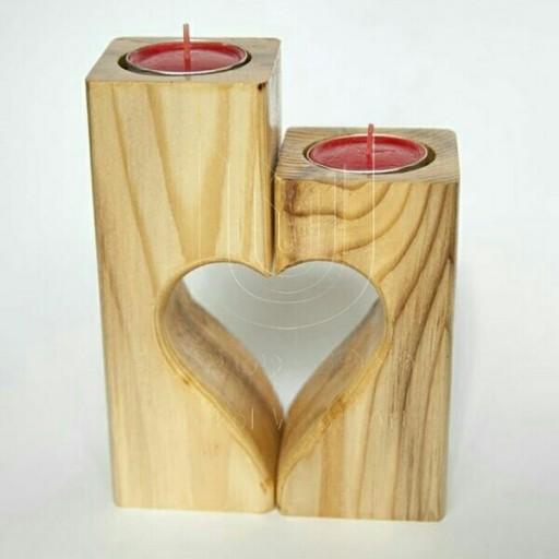 جاشمعی چوبی عشق LOVE روشن