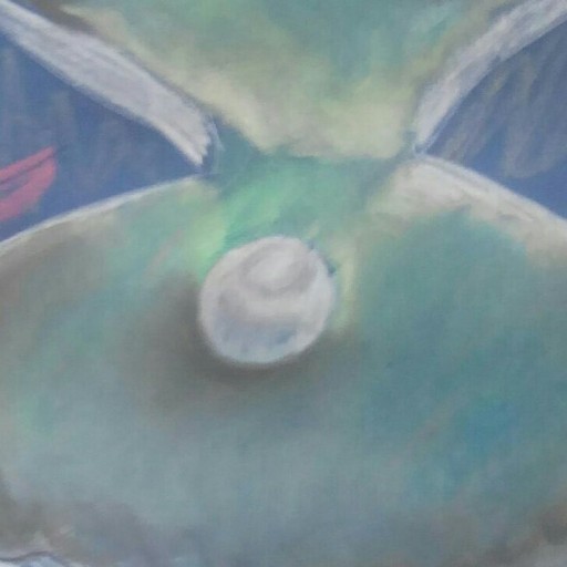 نقاشی تخیلی ( مروارید در صدف ) در ضمینه دریا