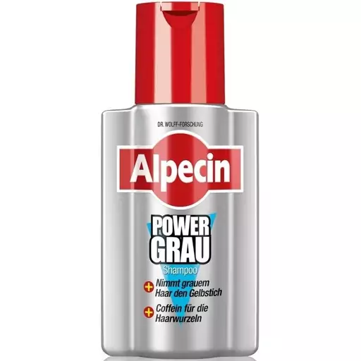 شامپو ضدریزش موهای سفید و خاکستری آلپسین Alpecin Power Grau حجم 200 میلی لیتر