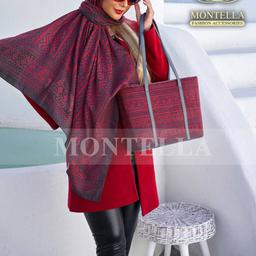 ست کیف و روسری برند مونتلا (ارسال به سراسر کشور)- طرح مایسا قرمز