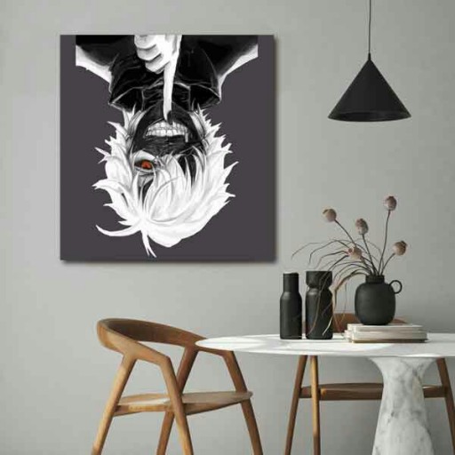 تابلو بوم چاپی لاویا طرح پرتره معکوس شیطانی کد ART-2710 مبلمونسرا مدل 268153