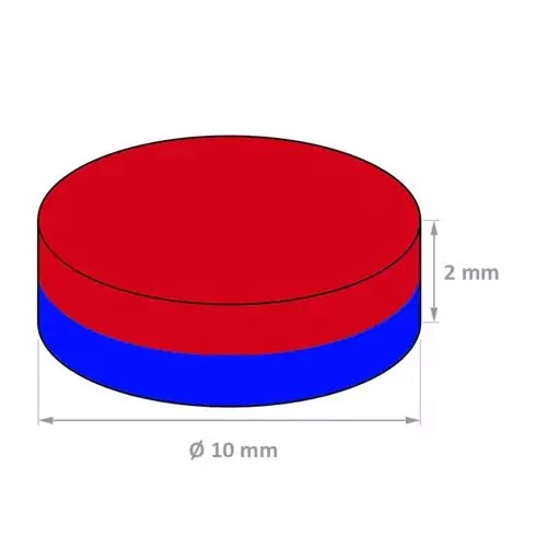 آهنربا نئودیمیوم 10x2 سوپرمگنت دیسک سایز 10x2 mm میلیمتر بسته 10عددی مگامگنت 