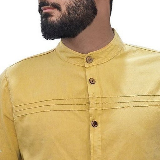 پیراهن الیاف طبیعی(تمام دکمه)