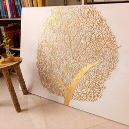 تابلو دکوراتیو درخت برجسته طلایی 100 در 70 هنر دست