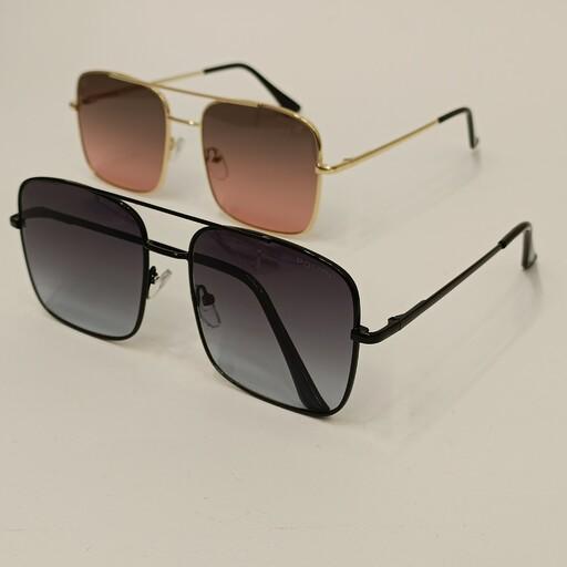 عینک آفتابی فلزی مربعی دوپل یونیسکس یووی400 police با ارسال رایگان به همراه جلدزیپی و دستمال 