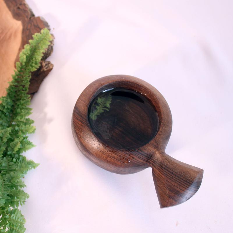 کوکسا  دستساز چوبی طرح  لاگرتا . ماگ چوبی . لیوان چوبی.ماگ