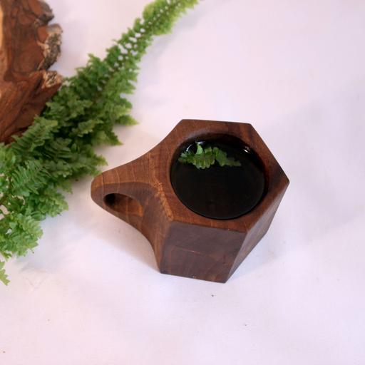 کوکسا اسپرسو شات دستساز چوبی  طرح کیمیاگر .ماگ چوبی . لیوان چوبی