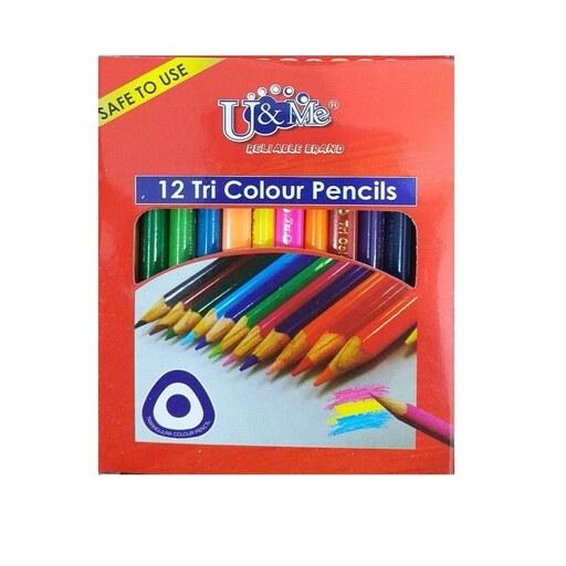 مداد رنگی 12 رنگ یو اند می مدل کوتاه کد 001