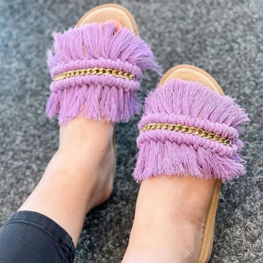 صندل مکرومه بافی طرح صدف