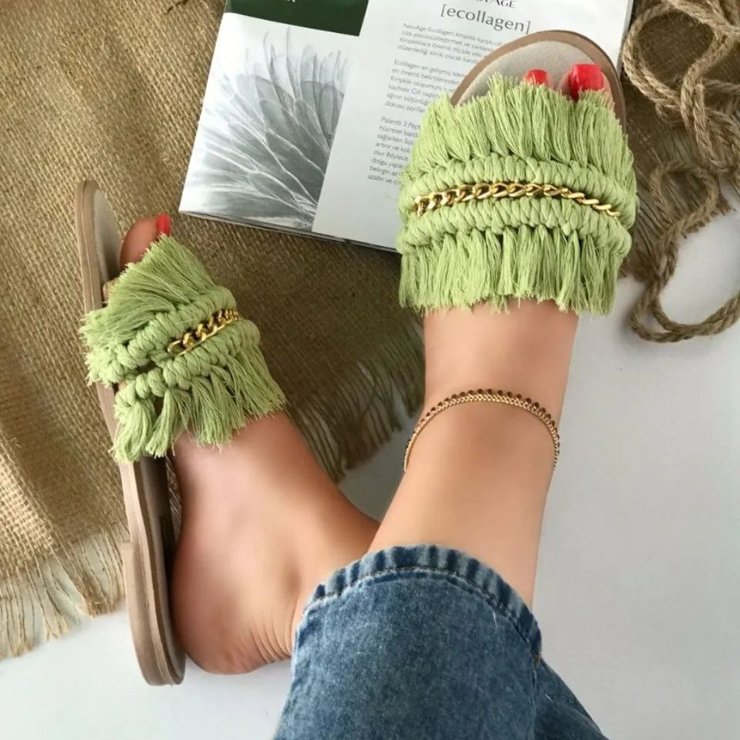 صندل مکرومه بافی طرح صدف