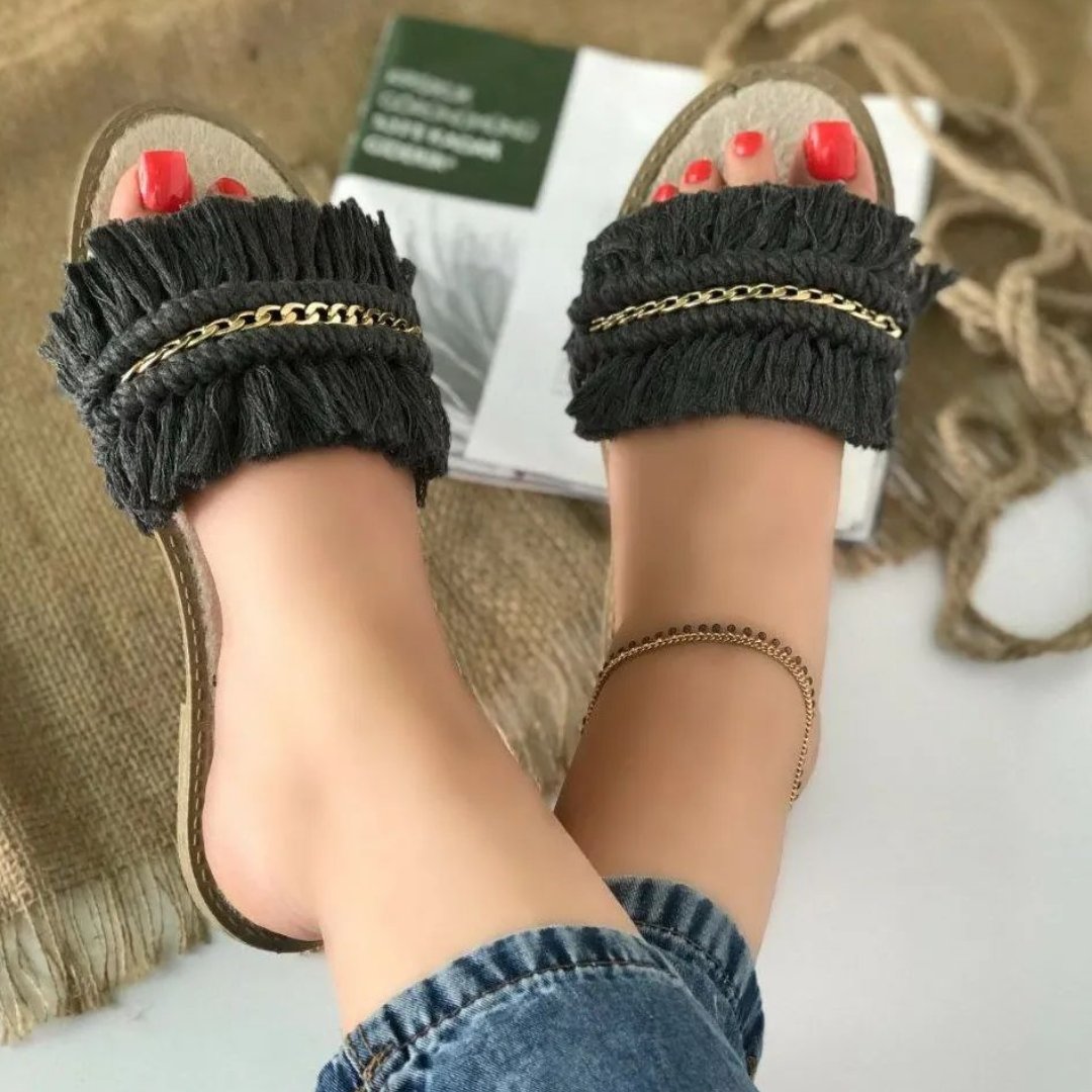 صندل مکرومه بافی طرح صدف