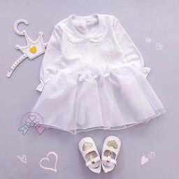 لباس عروس نوزادی پیراهن نوزادی دامن دار مدل عروس از 1 ماه تا 18 ماه