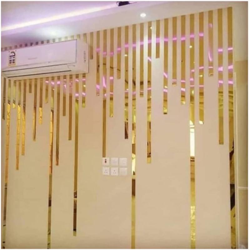آینه دیواری کد 1502 طلایی سایز 4x120 سانتی متر بسته 10 عددی