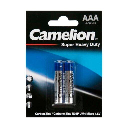 باتری دوتایی نیم قلمی Camelion Super Heavy Duty R03P UM4 1.5V AAA


