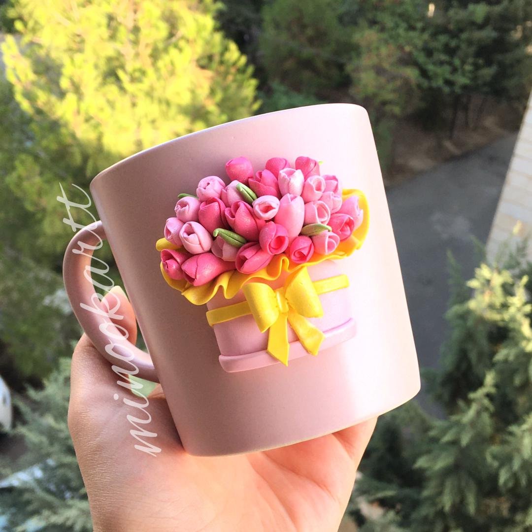 ماگ طرح گل (قسمت کار شده نشکن و قابل شستشو)
