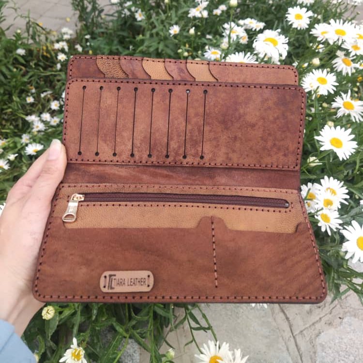 کیف کتی سه لت چرم طبیعی و دست دوز تیاراچرم مشهد