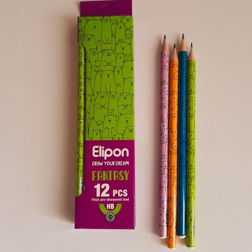 مداد سیاه الیپون طرح خرسی در 4 رنگ