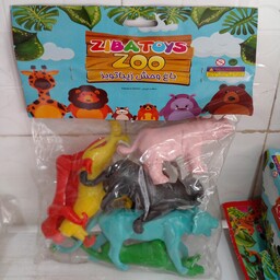 اسباب بازی باغ وحش  بسته هشت عدد حیوان پلاستیکی برای آموزش و بازی کودکان اندازه بسته 30در 20