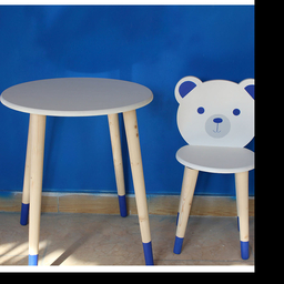 میز و صندلی چوبی کودک طرح خرس صفر تا هفت سال  گالری فرانه