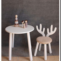 میز و صندلی چوبی مبله کودک طرح گوزن صفر تا هفت سال گالری فرانه