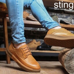 کفش استینگ جنس  تمام چرم طبیعی سایز بندی 40 تا 44  رنگ بندی مشکی و استخوانی و عسلی