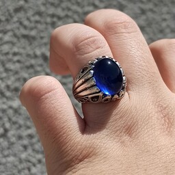 انگشتر لعل آبی زیبا ..