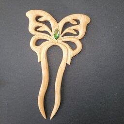 پین موی طرح پروانه چوب دستساز چوبی گالری 