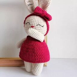 عروسک دستبافت خرگوش  سیسمونی 