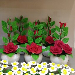 گلدان گل رز تک گل    پرفروش گلدان خاص و زیبا مناسب هدیه ودکوری