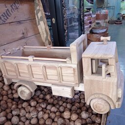 کامیون چوبی دست ساز  خام و رنگ شده دکوری 