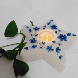 سنگ نمک های گالری نگین با طرح  برجسته  گل های آبی 