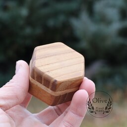 جعبه جواهر چوبی طرح چند وجهی منتظم چوب طبیعی